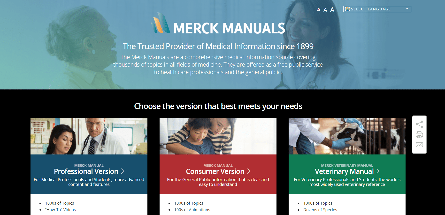 Merck Manuals eLibrary Backstage