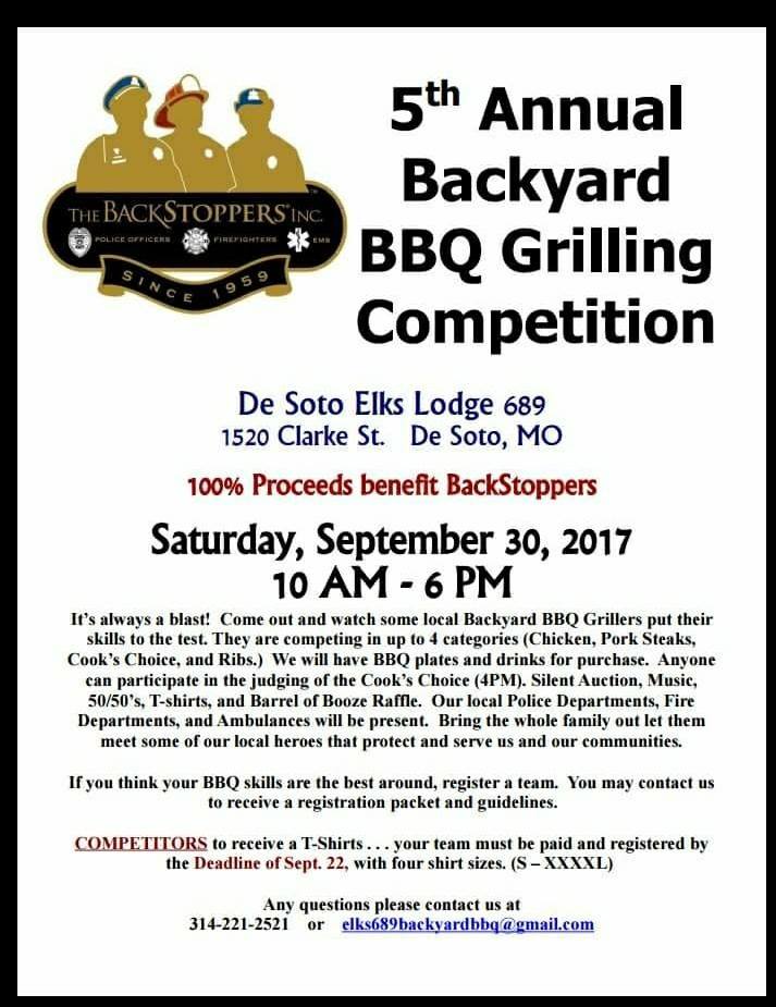 5th Annual Backyard BBQ Grilling Competition The BackStoppers, Inc.