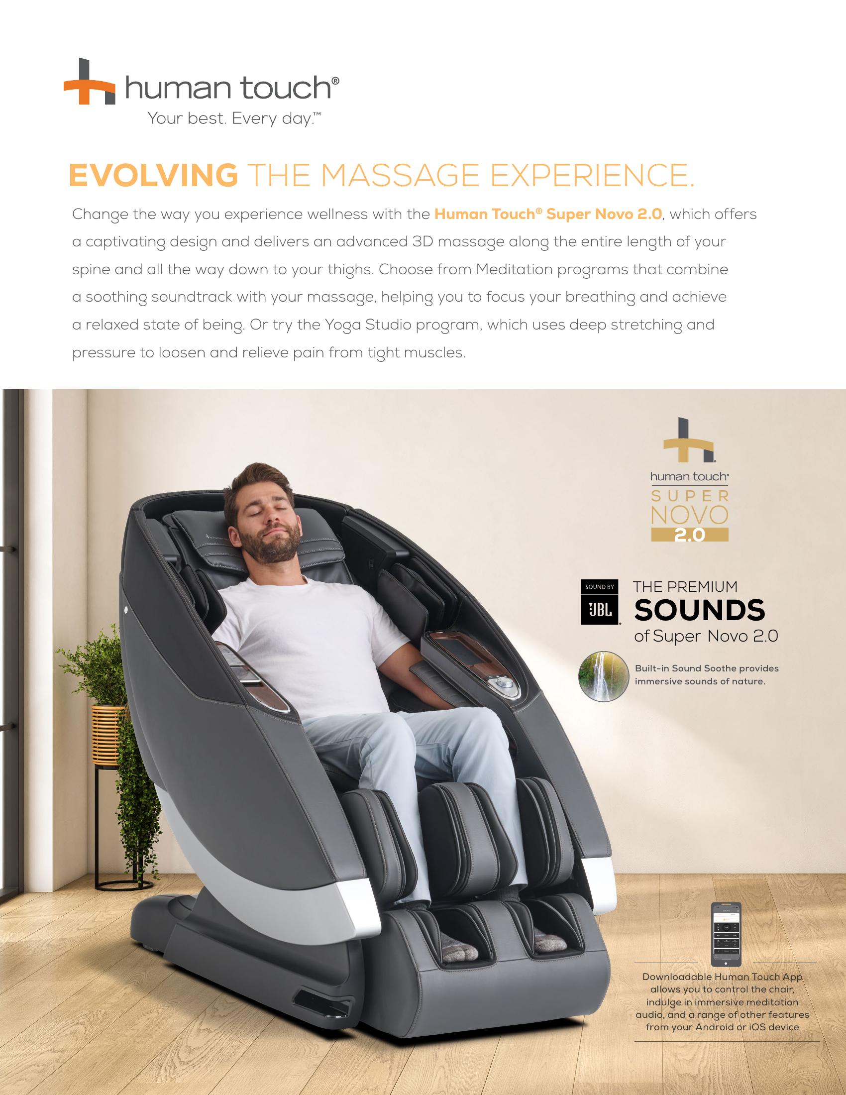 Brand New Super Novo 2.0 Zero Gravity Massage Chair by Human Touch