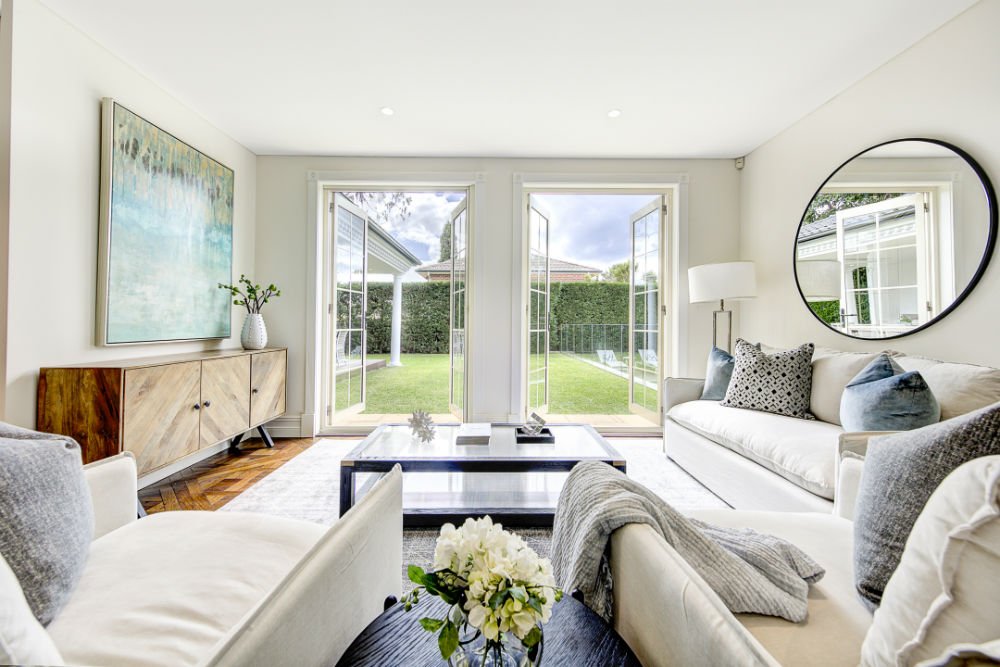 Turramurra House Versaille Parquetry Stained into Teak Brown