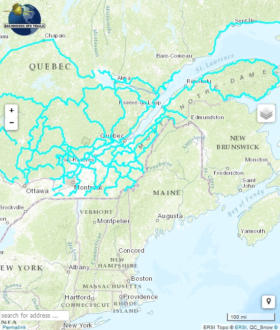 QC Snowmobile Trail Map for Garmin Umbagog Designs LLC