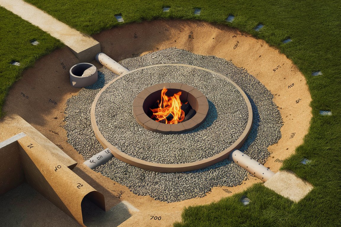 DIY Sunken Fire Pit Drainage Diagram