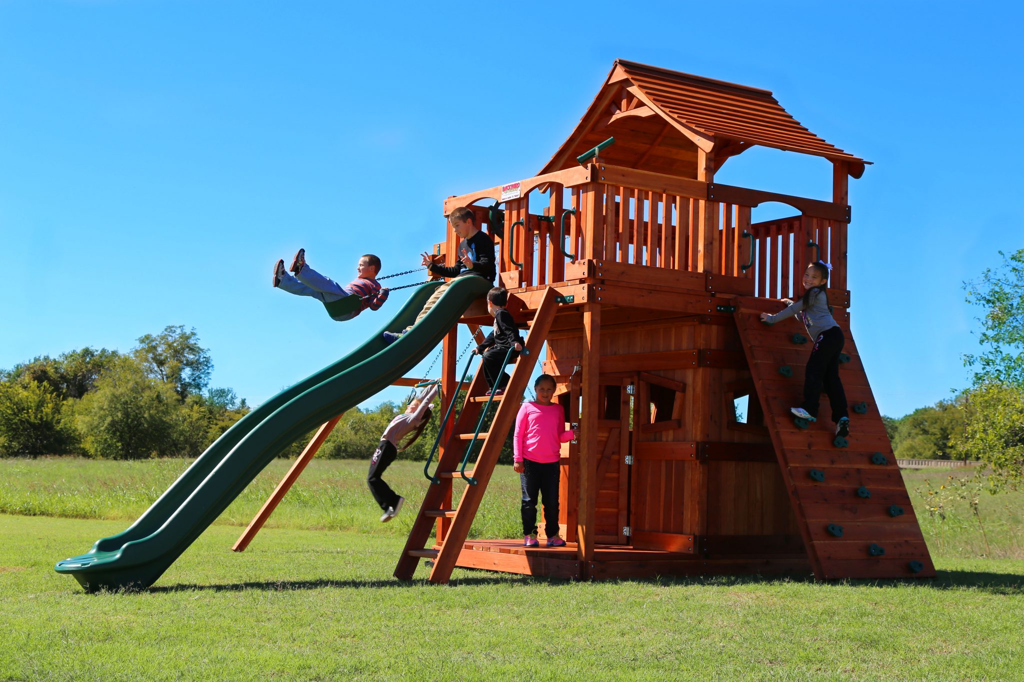 Wooden Swing Sets High Quality, USAMade Backyard Fun Factory