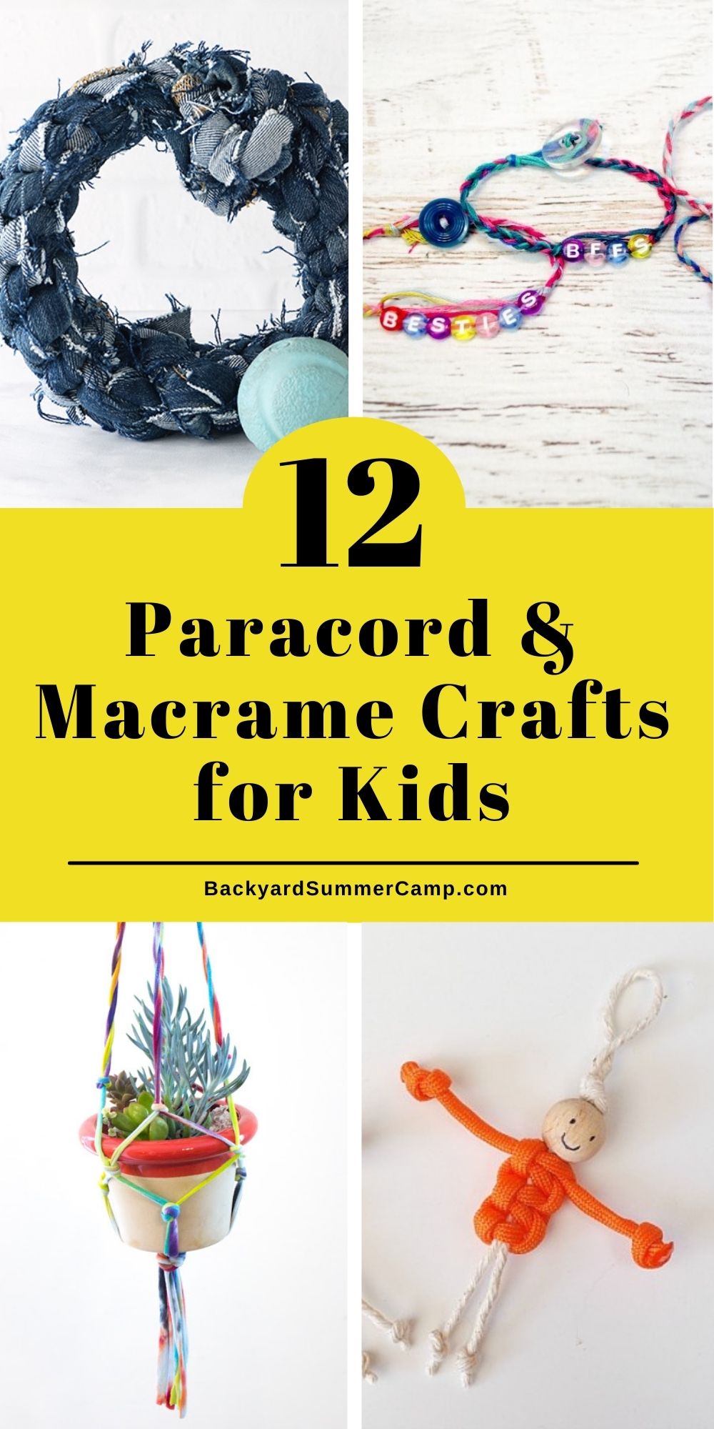 12 Paracord and Macrame Crafts for Kids Backyard Summer Camp
