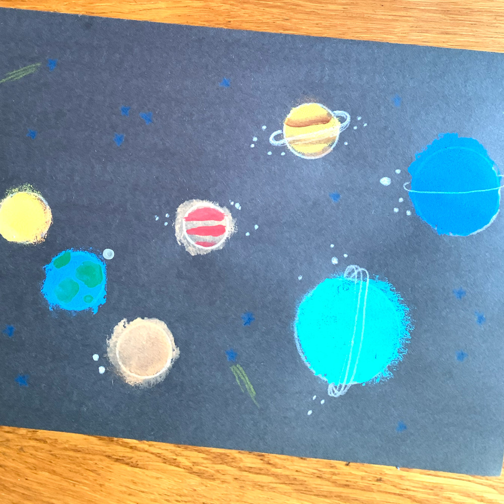 Painted Solar System Art Project - Backyard Summer Camp