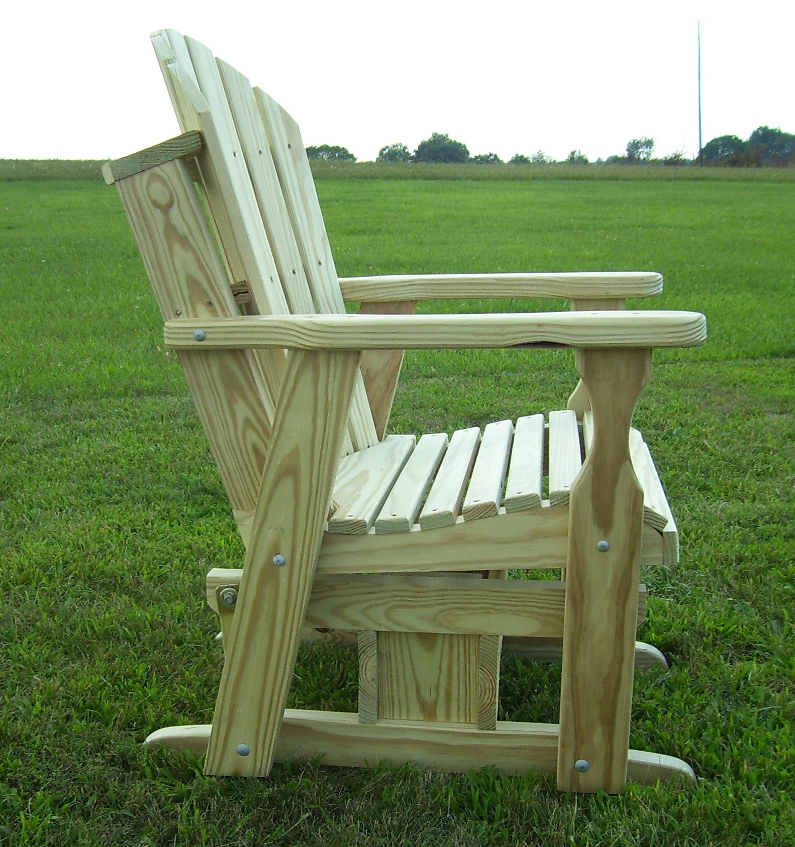Treated Wood ADIRONDACK GLIDER CHAIR Backyard World