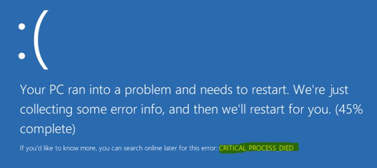 Cara Mengatasi Error Critical Process Died Windows 10