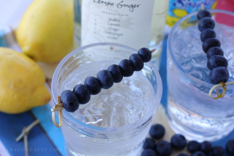 Lemon Ginger Blueberry Fizz Cocktail