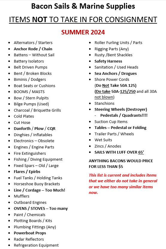 Consignment Bacon Sails