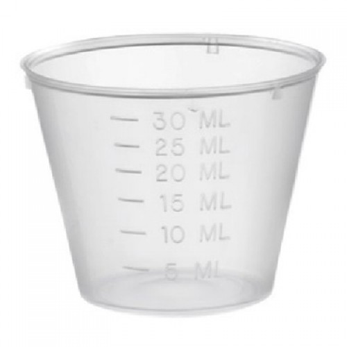 60ml Medicine Cups, Graduated, Polypropylene, Bag Of 50 Cups