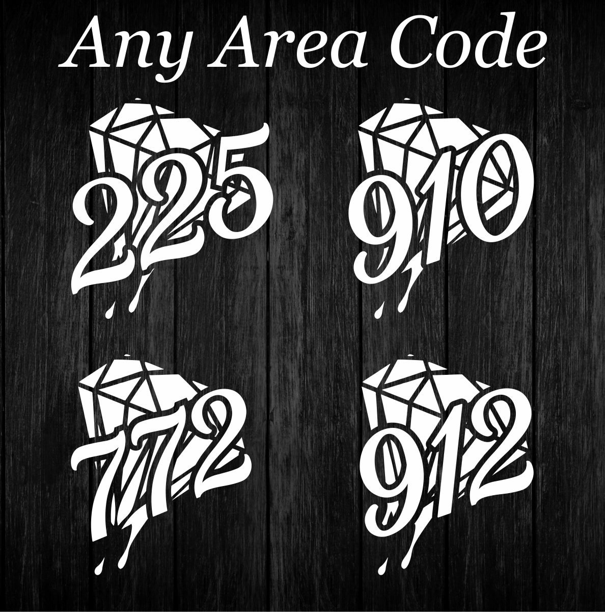 Diamond Area Code Decal Bad Bass Designs