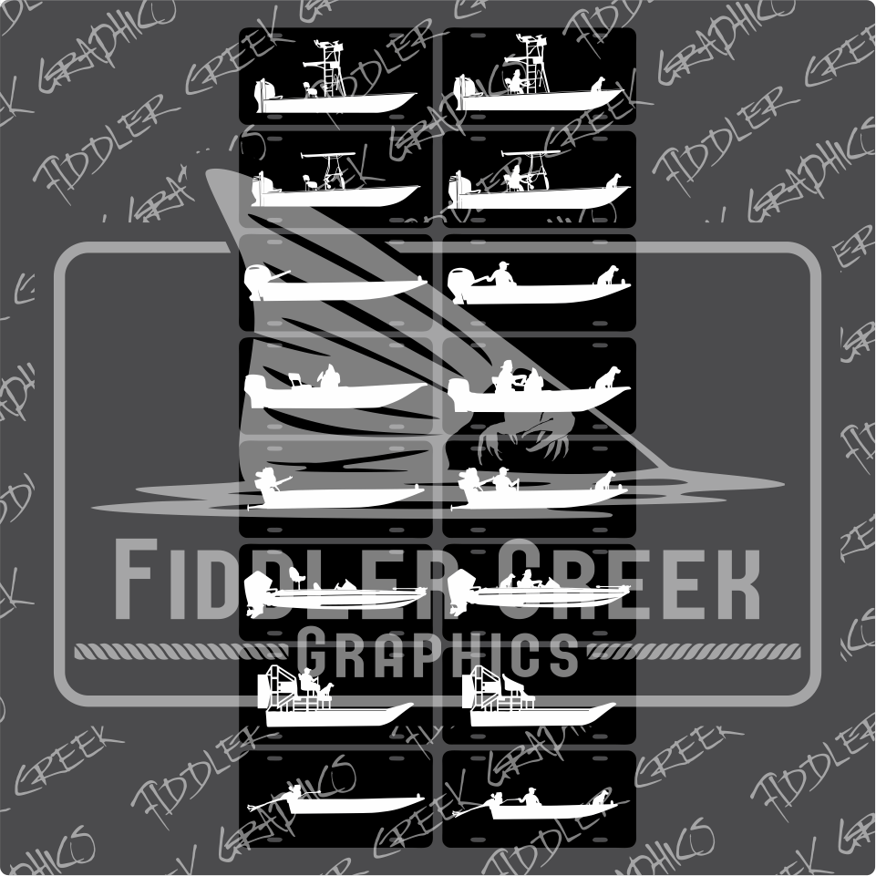 Boat License Plates (8 Boat Styles) Bad Bass Designs