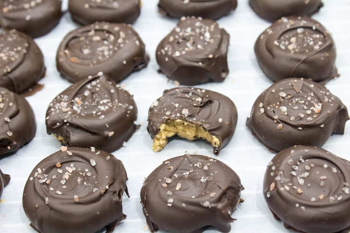 Salted Dark Chocolate Peanut Butter Patties Bad Batch Baking