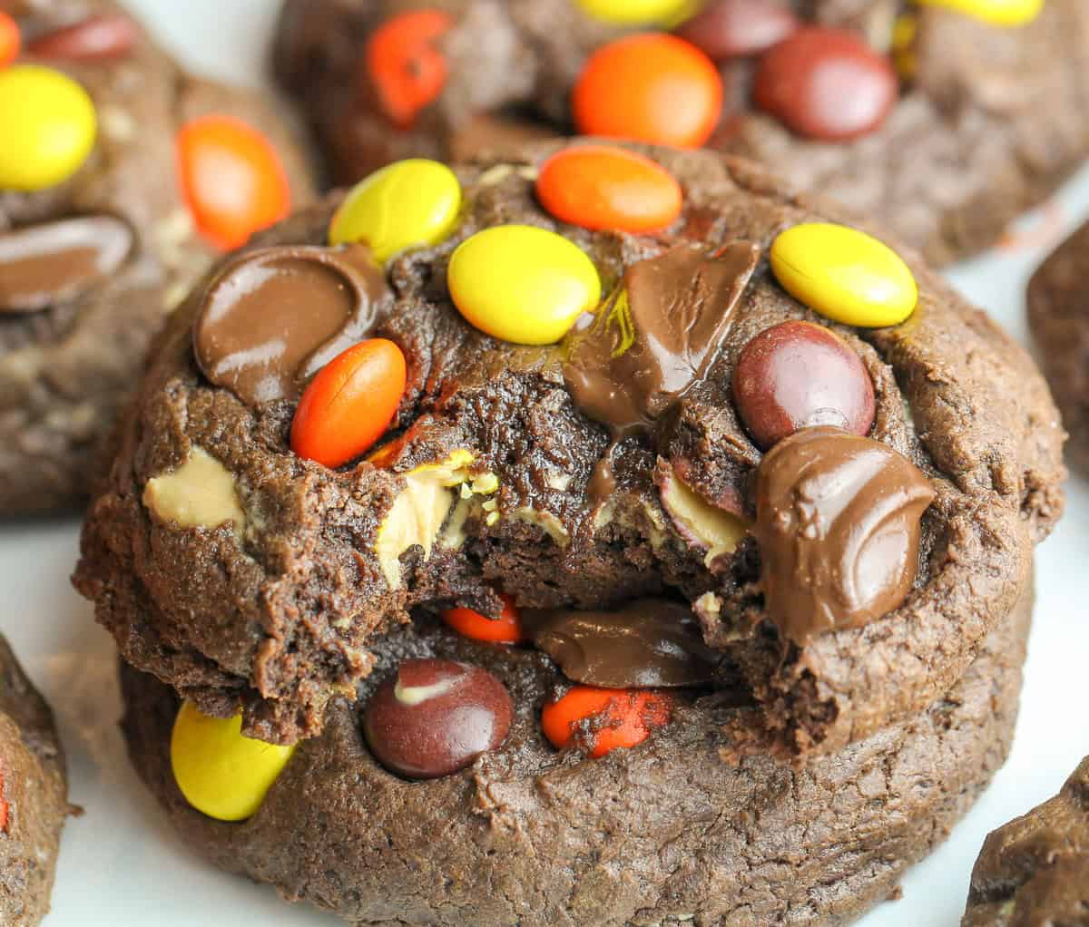 Reese's Pieces Chocolate Peanut Butter Cookies Bad Batch Baking