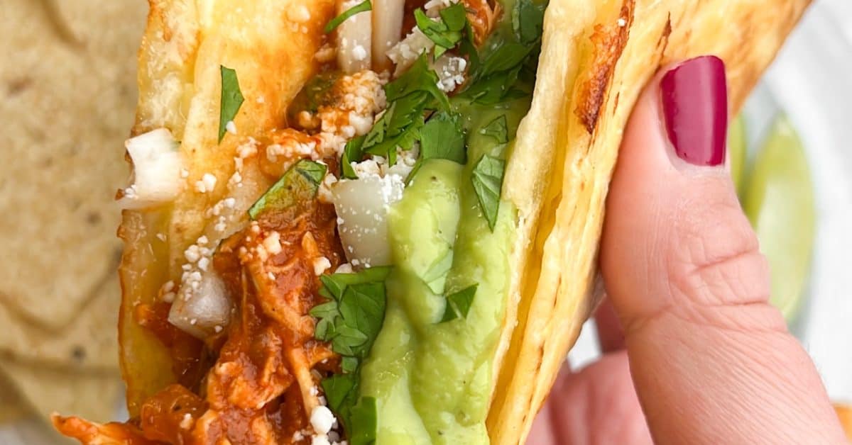 Chicken Tinga Quesadilla Taco (Instant Pot + Stovetop) Bad Batch