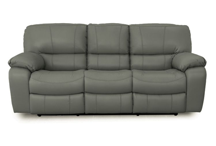 Buy Madras Grey Leather Reclining Sofa Part 8625 L32M 1006