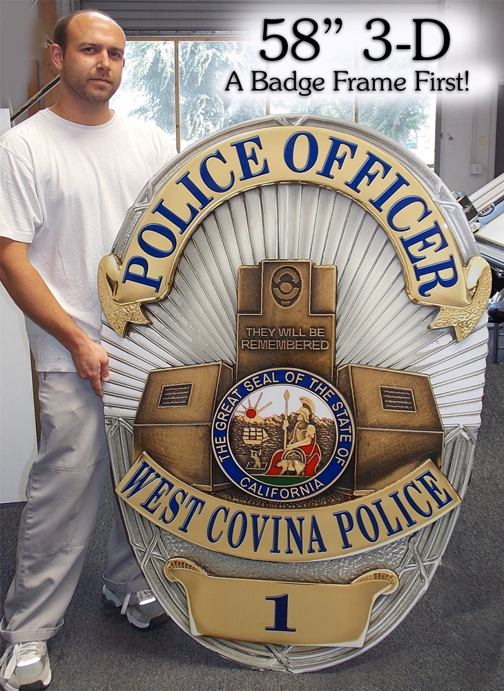 Badge Frame projects for the West Covina Police Department