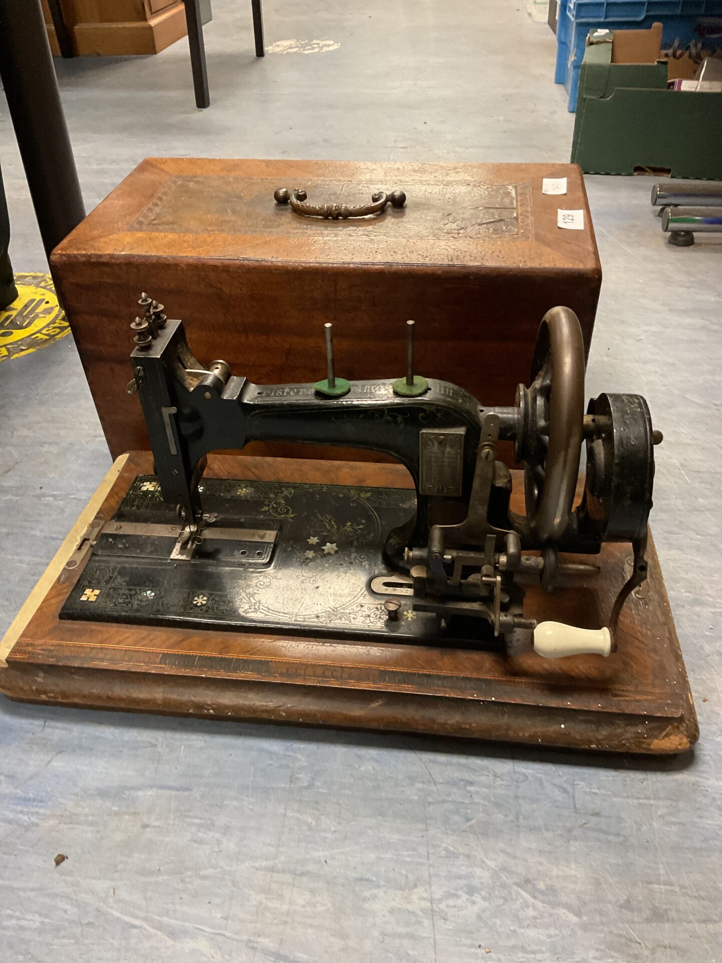 129 antique frister rossman sewing machine Badgers Auctions Onsite