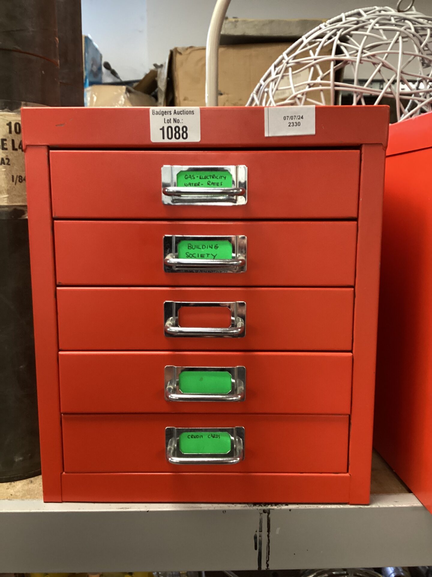 Ryman Five Drawer Filing Badgers Auctions Onsite and