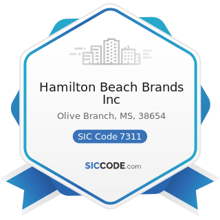 Hamilton Beach Brands Inc - ZIP 38654, NAICS 541810