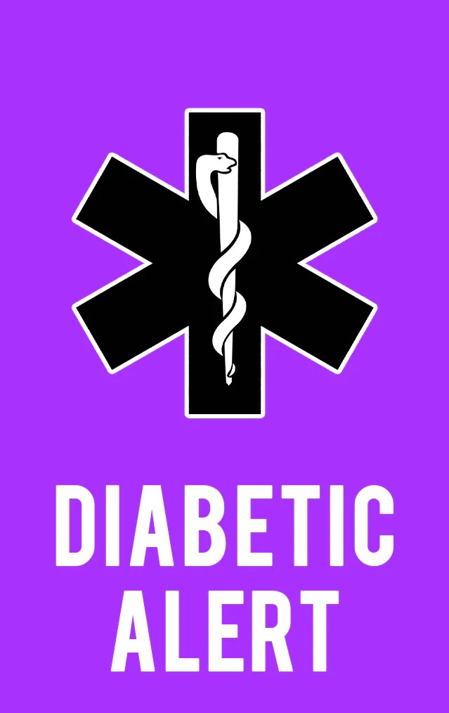 Diabetic Emergency Contact Card Type 1 Diabetes Alert BadgeSmith