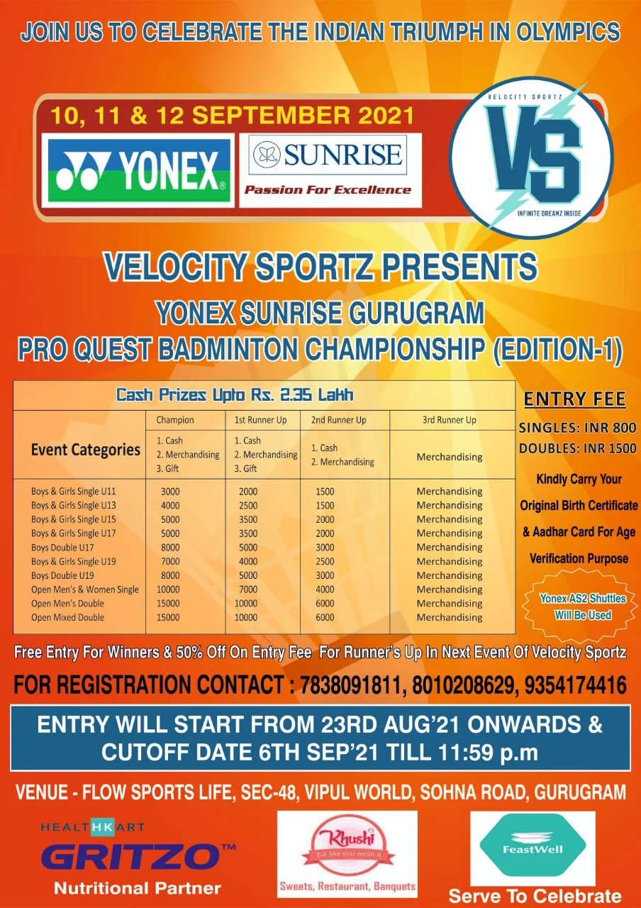 YONEX PRO QUEST BADMINTON CHAMPIONSHIP (GURUGRAM) Badmintonpb