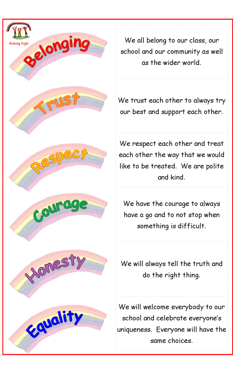 Badshot Lea Village Infant School Our School Values