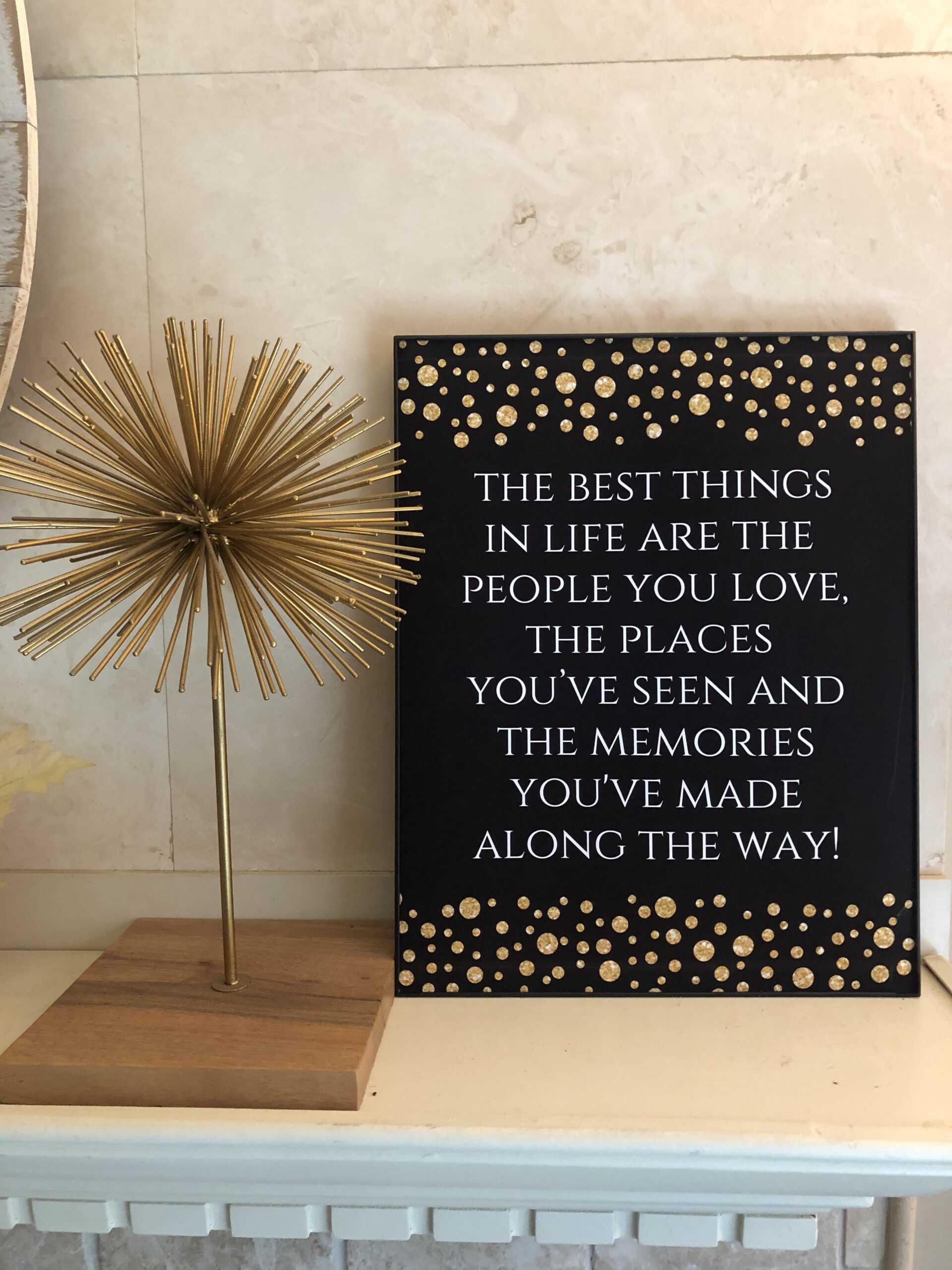 NEW The best things in life sign, Downloadable Black and Gold Sign