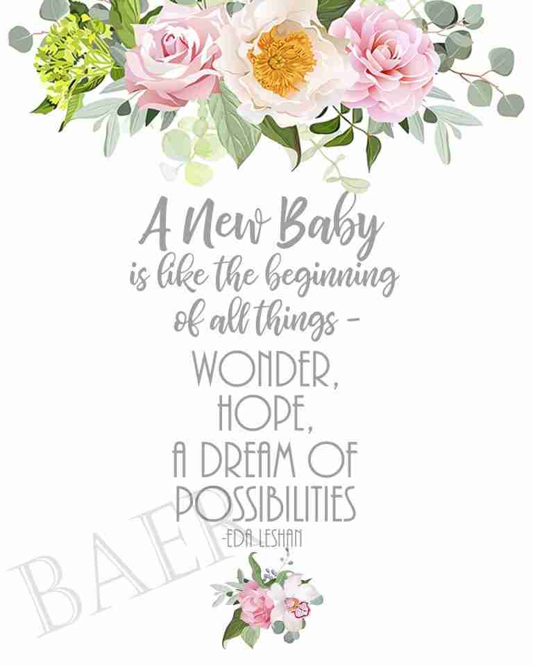 NEW Printable Baby Quotes Signs for Baby Shower, Instant Download Sweet