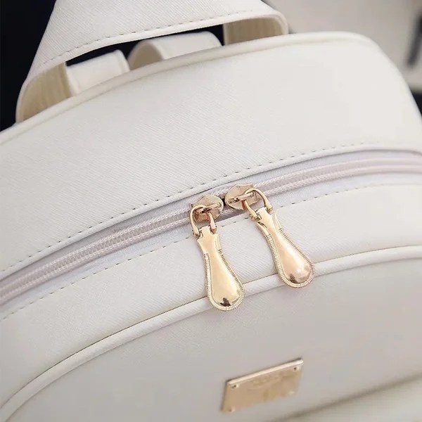 New Stylish Elegant Backpack For Ladies 3 pcs set White Bag.lk
