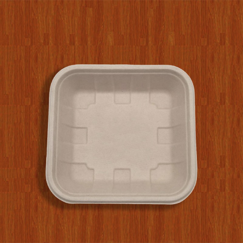 EC14 Biodegradable molded pulp nature fiber fresh produce tray