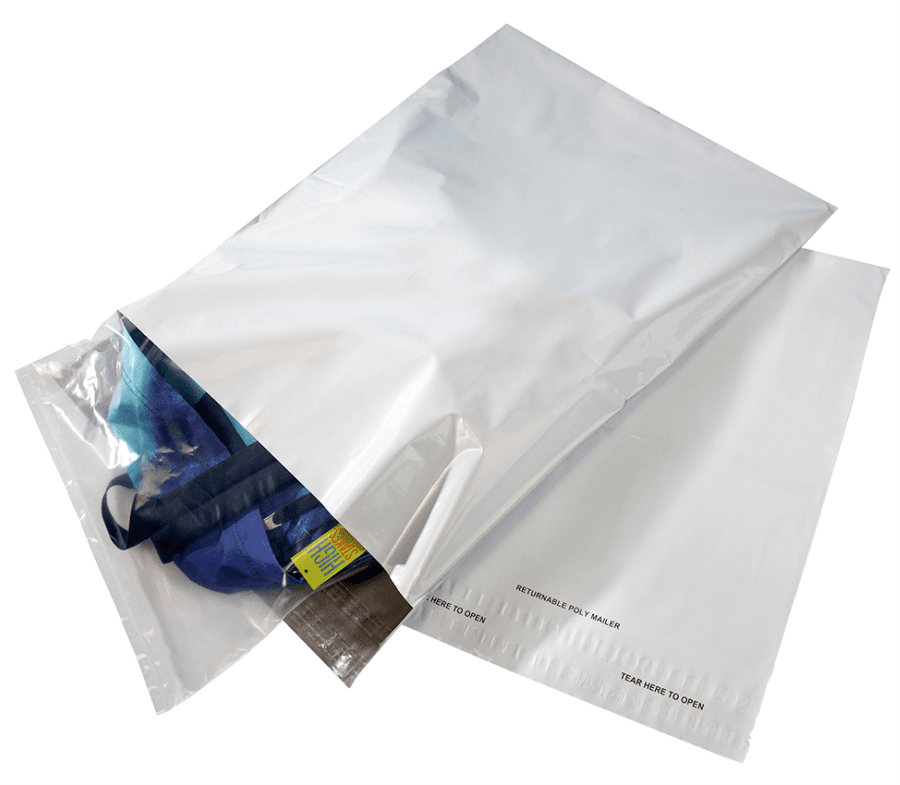 24 x 24" 2.5 mil White/Silver Coex LDPE Poly Mailer with Perforation