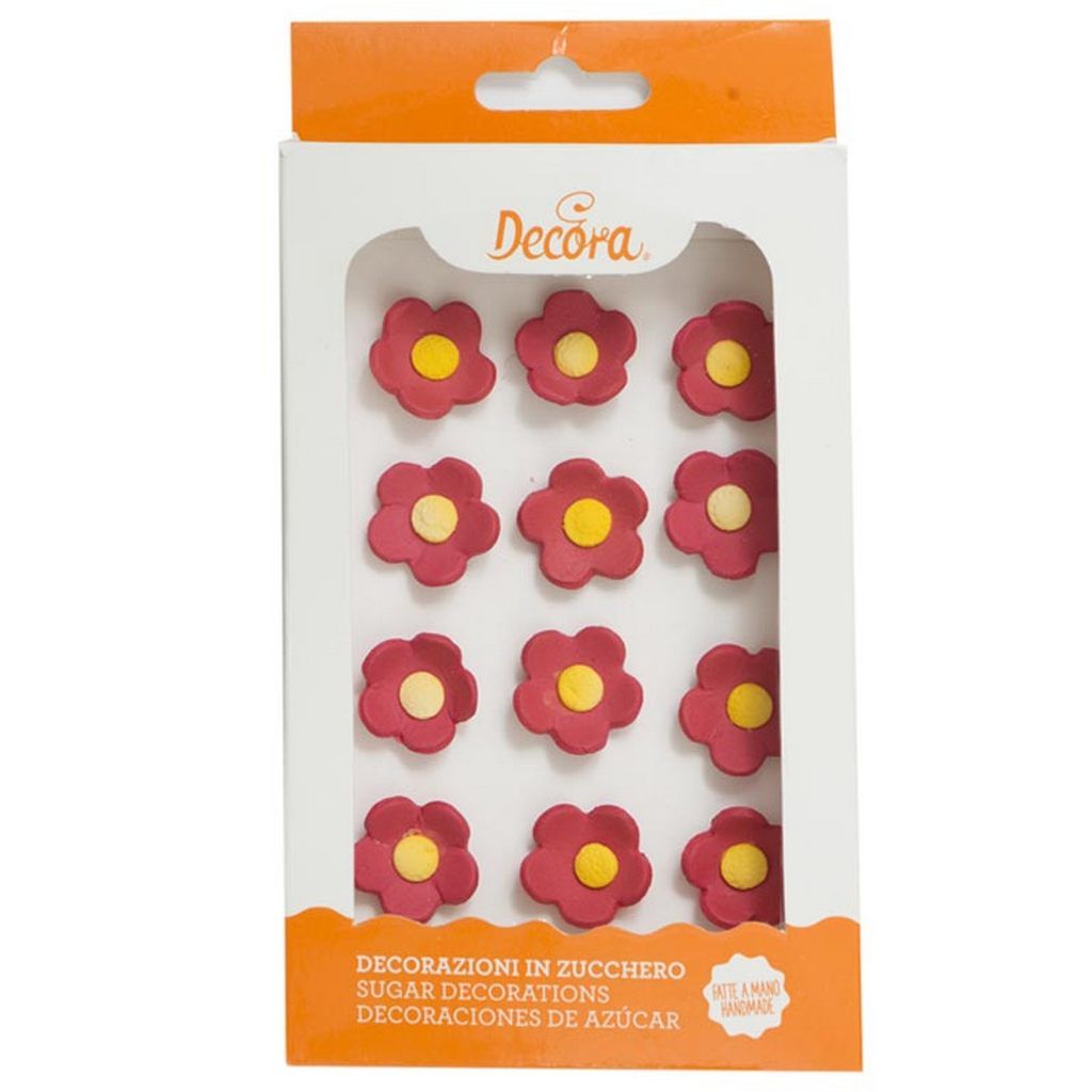 Blomst Medium Sukkerdekoration Rød , Decora BageBixen.dk Blomst Medium Sukkerdekoration Rød , Decora BageBixen.dk