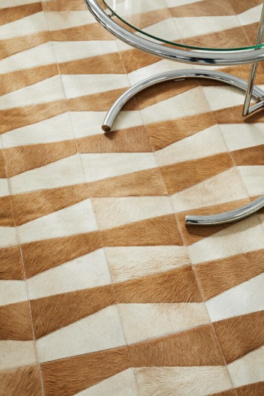 Patchwork Cowhide Rug Beige Bagé Home