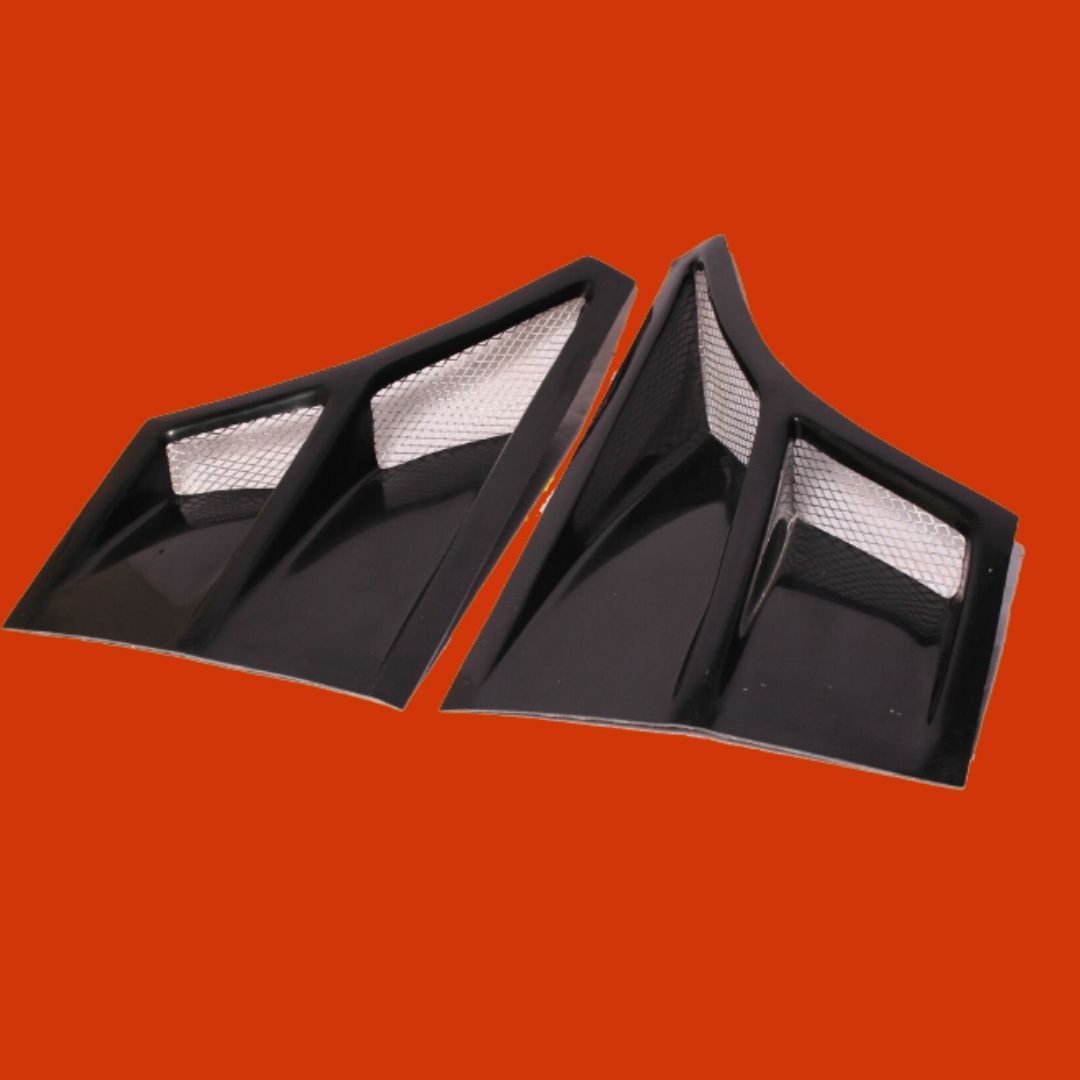 Glass Intake Scoop Side Air Front Fender Vents Hood Fiberglass 4