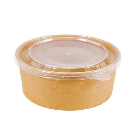 Round Kraft Paper Bowls with PP Lids Bagitan Packaging
