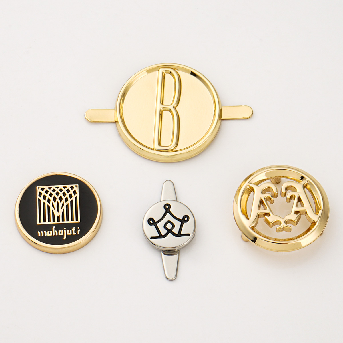 Custom Gold Round Metal Tag for Purse Metal Logo Bag Label