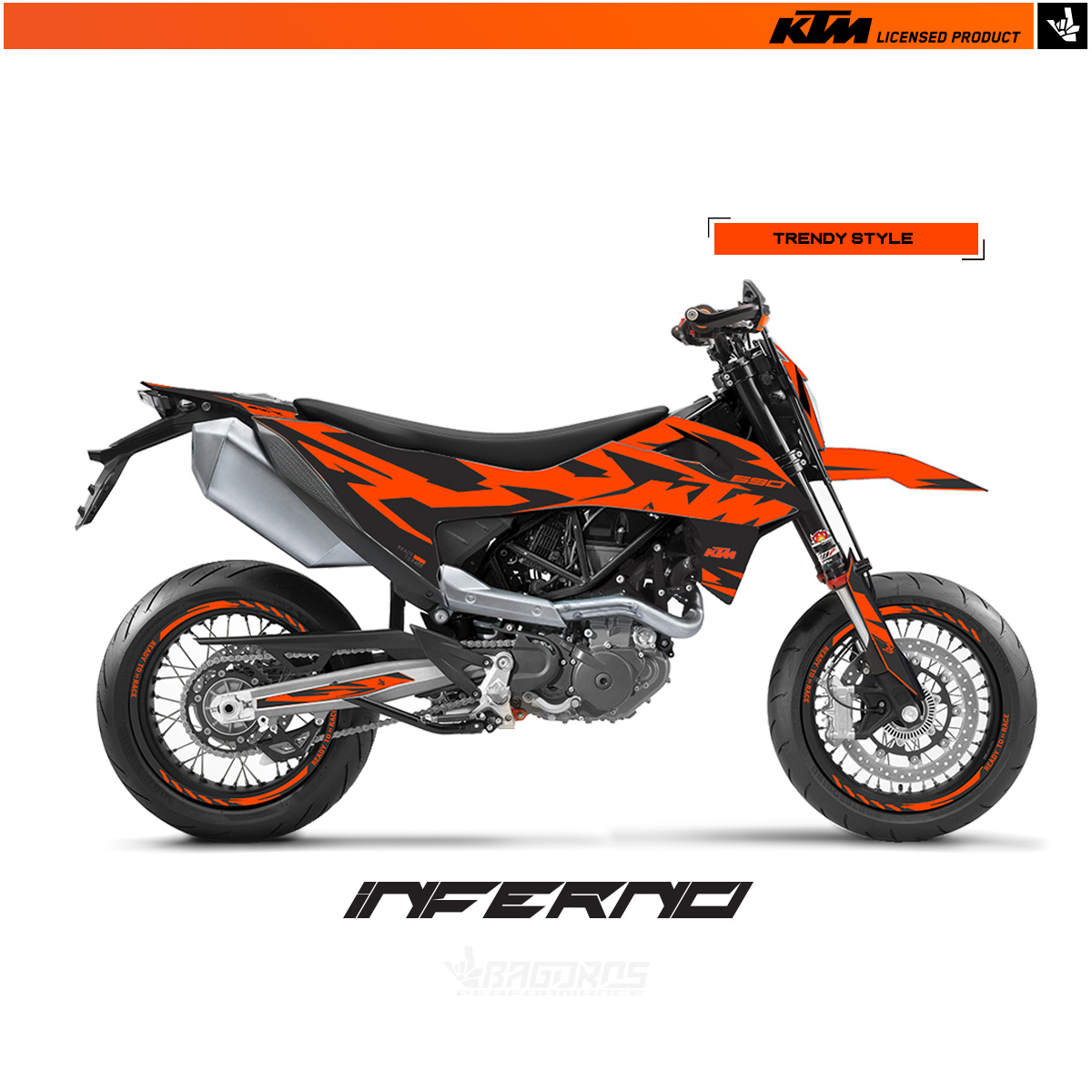 Sticker Kit For KTM 690 SMC R 2019+ INFERNO Bagoros Performance