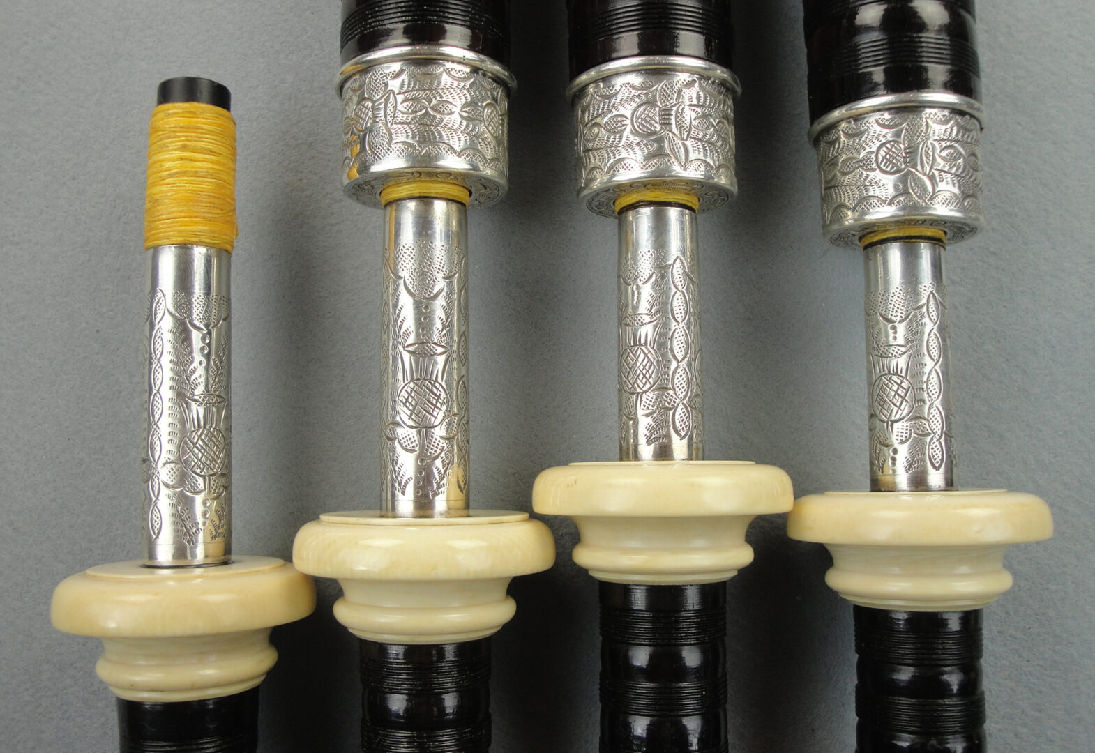 Bagpipe Central Grainger and Campbell Bagpipes Silver and Ivory