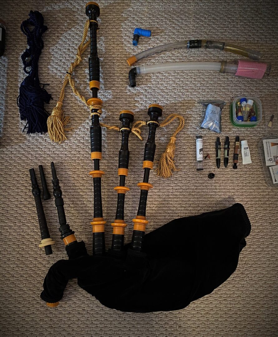 Bagpipe Central William Sinclair Bagpipes (Late '50's) Plus Accessories