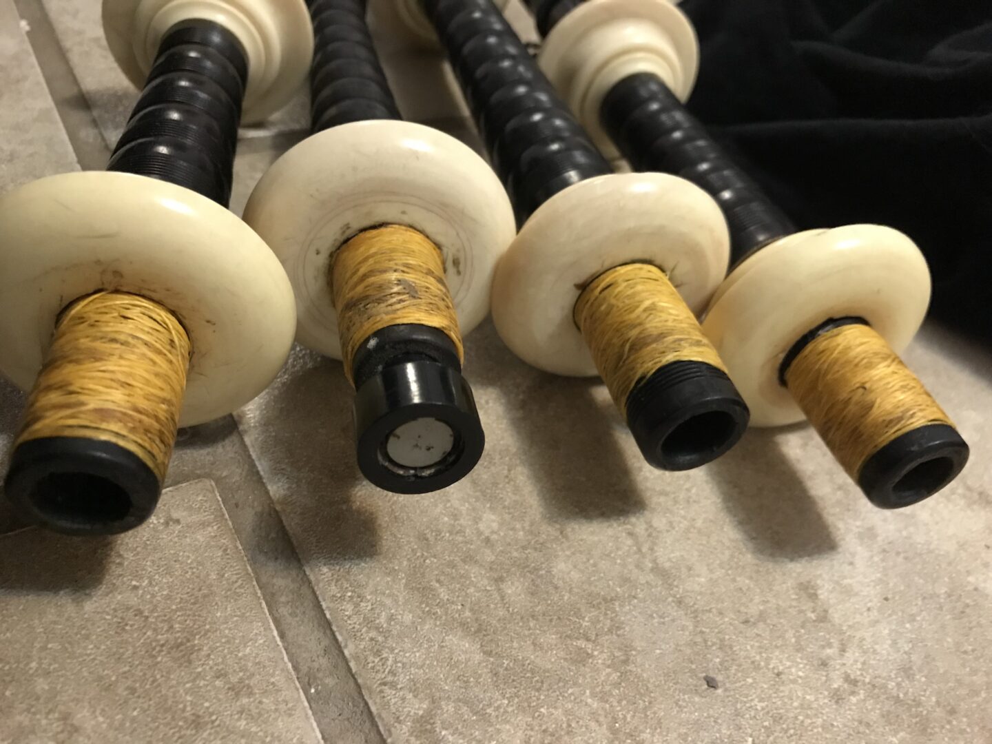 Bagpipe Central Vintage Grainger Bagpipes with new bag.