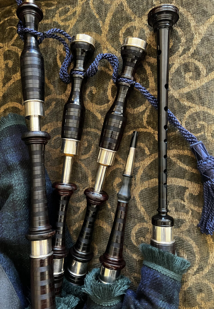 Bagpipe Central MacLellan Bagpipes with Sterling Silver Mounts