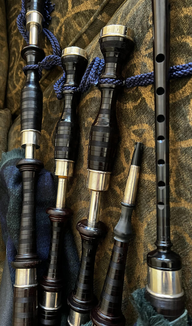 Bagpipe Central MacLellan Bagpipes with Sterling Silver Mounts