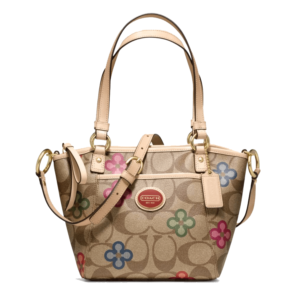 Small Coach Tote. Coach Polished Pebble Leather Day Tote, Black, One Size.