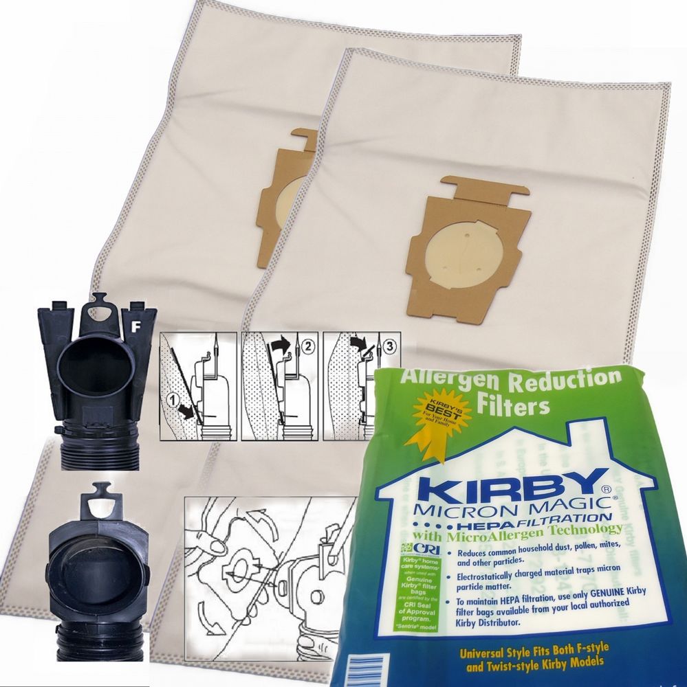 Kirby Sentria 2 Bags. Kirby 204814 Micron Magic HEPA Filter Plus Bags
