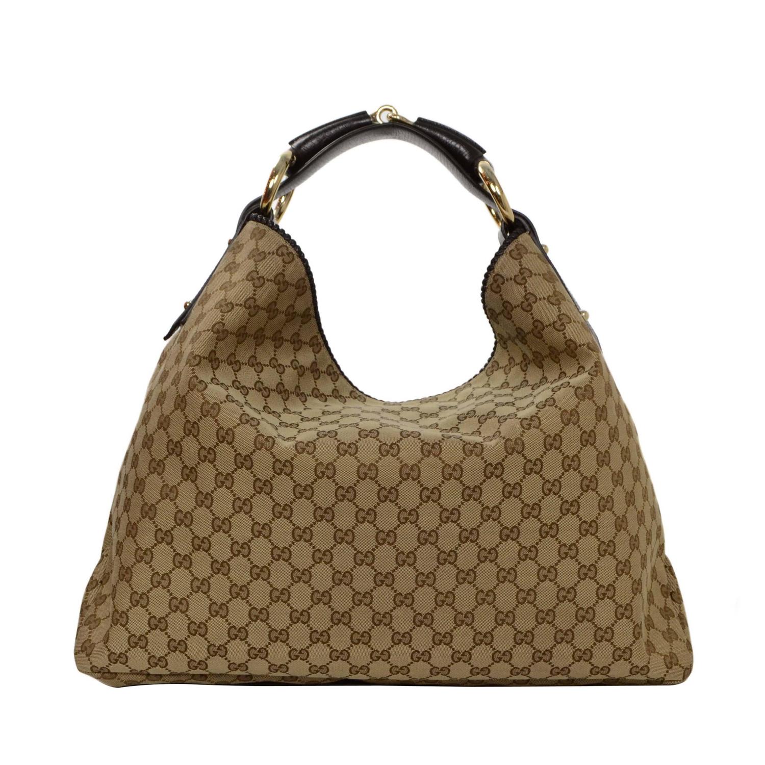 Gucci Horsebit Hobo Bag. Lightweight 3 Compartment Faux Leather Medium