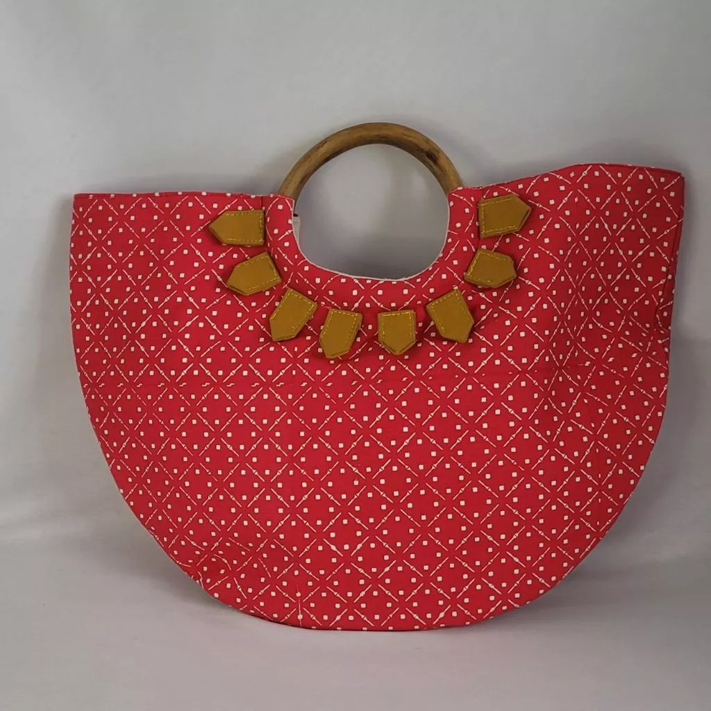 Red round tote Bagworld Eco Friendly Bags Manufacturer