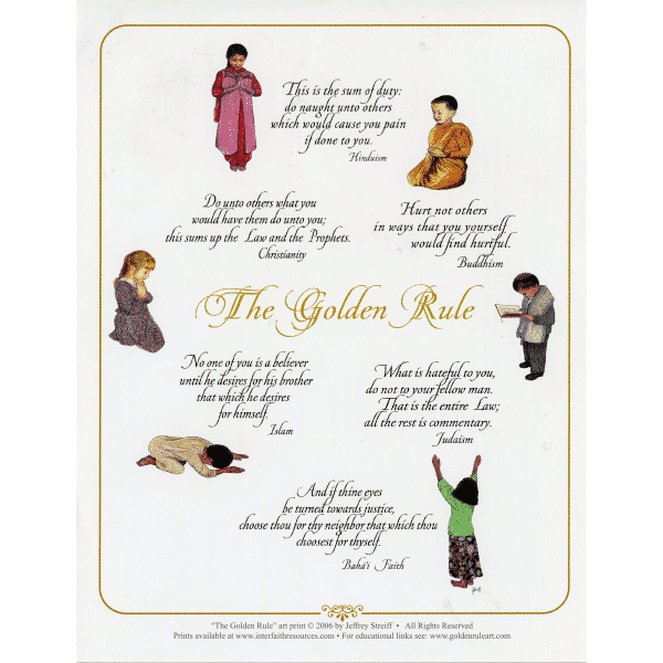 Classic Golden Rule Poster Pamphlet Bahai Resources