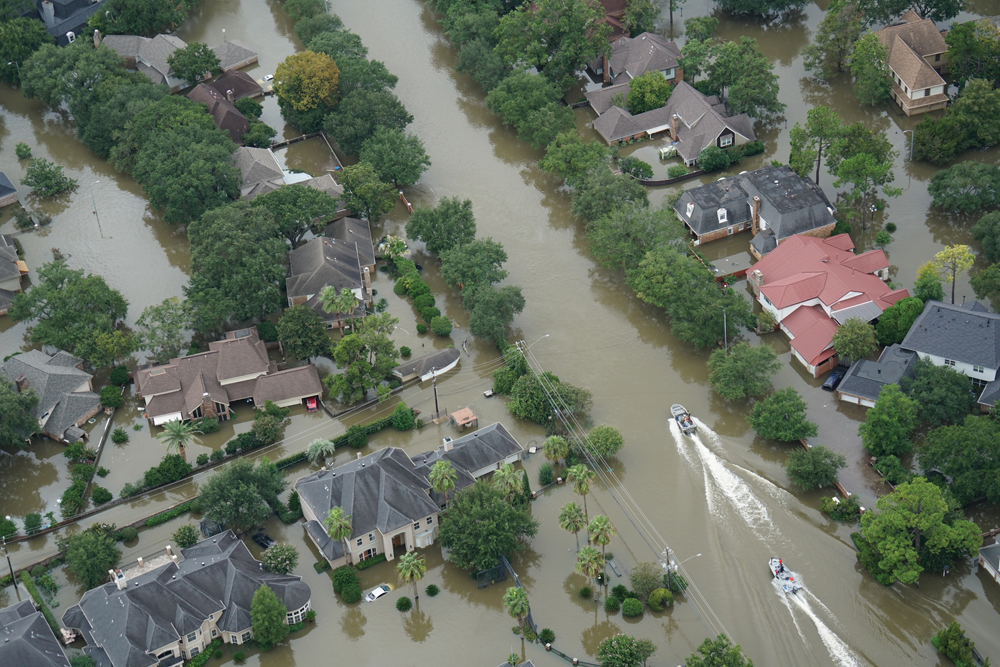 Galveston Bay in the aftermath of the disastrous flooding Bay Area