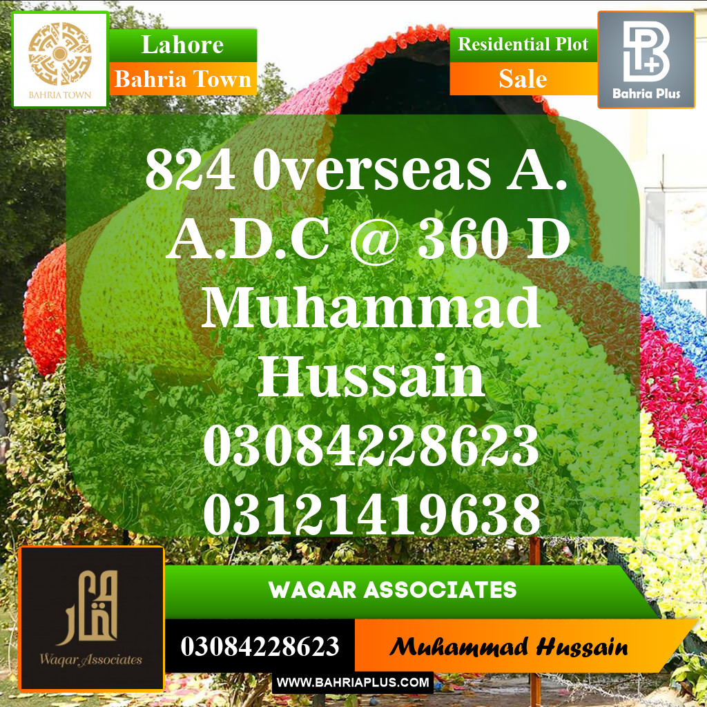Residential Plot for Sale in Overseas A Bahria Town, Lahore (BP